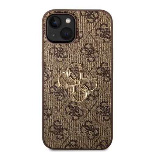 iPhone 15 Guess PU 4G Metal Logo telefontok barna (GUHCP15S4GMGBR)