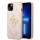 iPhone 15 Guess PU 4G Metal Logo telefontok rózsaszín (GUHCP15S4GMGPI)