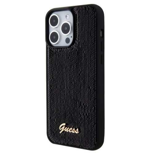 iPhone 15 Pro Max Guess Sequin Script Logo tok fekete (GUHCP15XPSFDGSK)