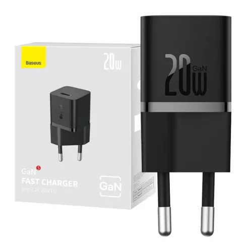 Baseus GaN5 mini USB-C hálózati töltő adapter 20W (fekete)