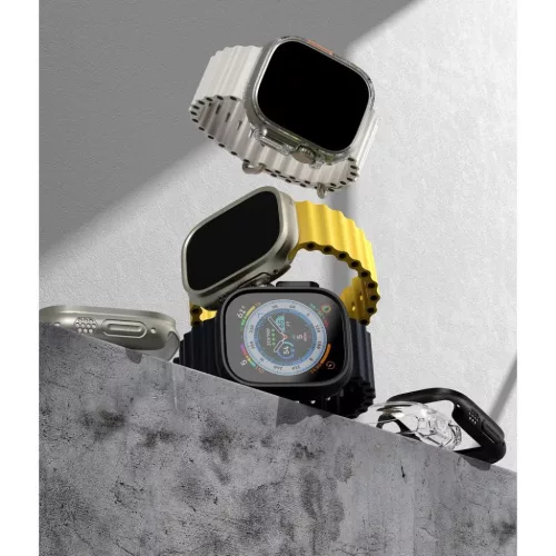 Apple Watch Ultra 1/2/3 49 mm Ringke Slim tok 2x átlátszó/fekete