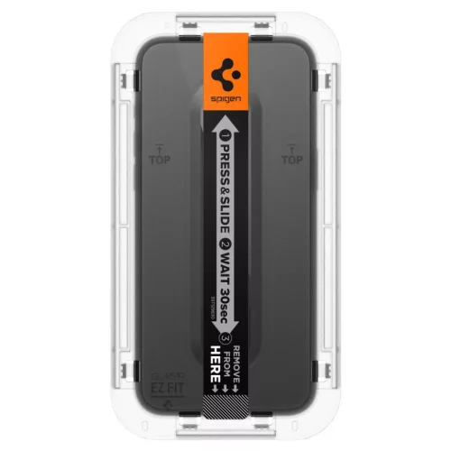 iPhone 15 Pro Max Spigen Kijelzővédő Fólia FC ''EZ FIT'' kerettel fekete (AGL06879)