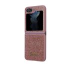 Samsung Galaxy Z Flip 5 Guess PC/TPU Glitter Flakes Metal Logo tok rózsaszín (GUHCZF5HGGSHP)