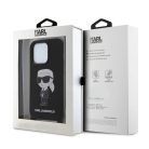 iPhone 15 Pro Max Karl Lagerfeld Liquid Silicone Crossbody Ikonik fekete tok (KLHCP15XSCBSKNK)