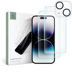   iPhone 15 Tech-Protect Supreme kijelző és kameralencse védő üvegfólia