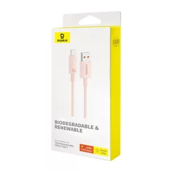   Baseus Habitat gyorstöltő kábel USB - USB-C 1m 100W rózsaszín