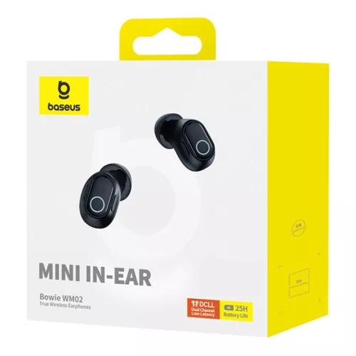 Baseus Bowie WM02 Bluetooth TWS fülhallgató OS fekete