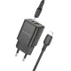 Borofone BN14 Royal GaN USB + Type C hálózati töltő adapter QC 3.0 PD 30W + Type C - Lightning kábel fekete