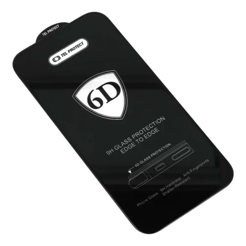 iPhone 15 Pro 6D Kijelzővédő 9H Üvegfólia fekete