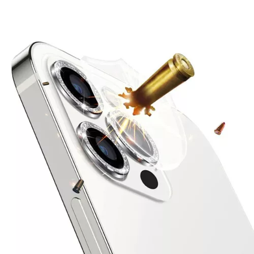 iPhone 15 Pro/15 Pro Max Diamond kameralencsevédő üvegfólia fekete