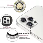 iPhone 15/15 Plus Diamond kameralencsevédő üvegfólia fekete