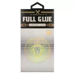 iPhone 15 5D Full Glue kijelzővédő üvegfólia fekete