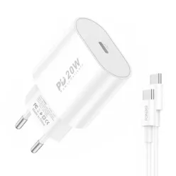   Foneng EU39 hálózati töltő adapter USB-C PD 3.0 20W + USB-C - USB-C kábel