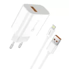 Foneng EU46 hálózati töltő adapter QC3.0 18W + USB-A - Lightning kábel