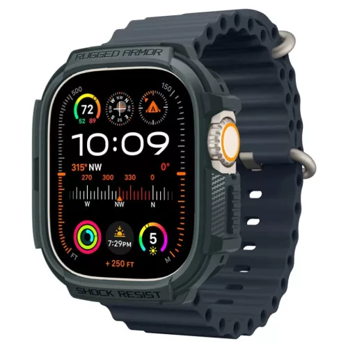 Apple Ultra 1/2 (49mm) Spigen Rugged Armor tok Abyss zöld