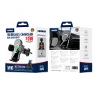 Jellico W6 autós telefontartó vezeték nélküli töltéssel 15W szellőzőnyílásra fekete