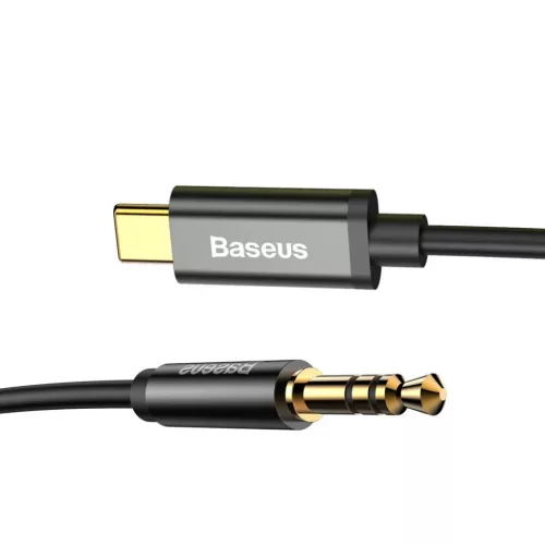 Baseus Yiven USB-C - 3.5 mm-es mini jack audio kábel, 1.2 m (fekete)