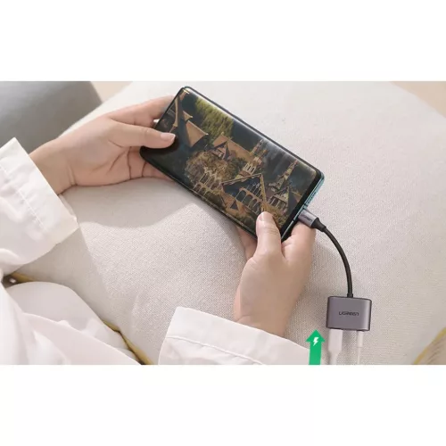 UGREEN CM231 audioadapter USB-C - mini jack 3,5 mm (szürke)