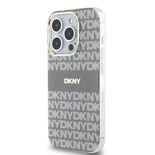 Original Case DKNY keménytok IML Mono & Stripe MagSafe DKHMP15XHRHSEE iPhone 15 Pro Max beige tok