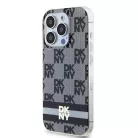 Original Case DKNY keménytok IML Checkered Mono Pattern & Printed Stripes MagSafe DKHMP14XHCPTSK iPhone 14 Pro Max fekete tok