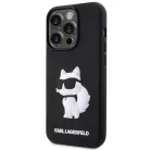 Eredeti Pouch KARL LAGERFELD hardcase Rubber Choupette 3D KLHCP14X3DRKHNK iPhone 14 Pro Max tok Fekete