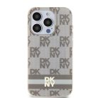 Original Case DKNY hardcase IML Checkered Mono Pattern & Printed Stripes MagSafe DKHMP15XHCPTSE tok iPhone 15 Pro Max-hoz beige