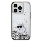 Original Pouch KARL LAGERFELD keménytok Liquid Glitter Choupette KLHCP14XLKCNSK iPhone 14 Pro Max tok átlátszó
