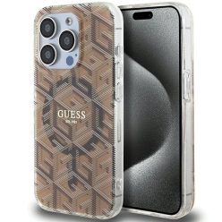   Original Case GUESS IML GCube Magsafe GUHMP15XHGCUSTGW tok iPhone 15 Pro Max barna