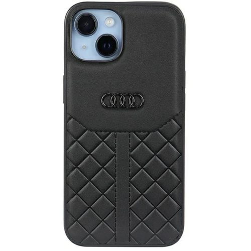 iPhone 14 fekete Eredeti Audi hardcase valódi bőr tok AU-TPUPCIP14-Q8/D1-BK