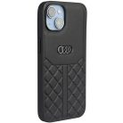 iPhone 14 fekete Eredeti Audi hardcase valódi bőr tok AU-TPUPCIP14-Q8/D1-BK