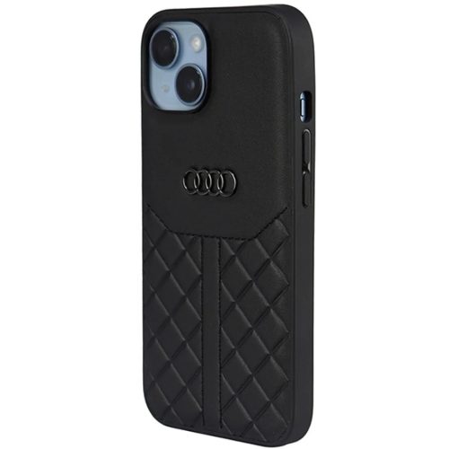 iPhone 14 fekete Eredeti Audi hardcase valódi bőr tok AU-TPUPCIP14-Q8/D1-BK