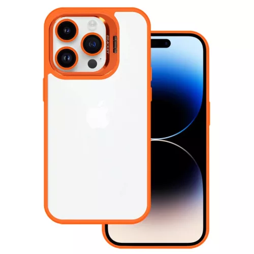 Tel Protect Kitámasztós tok + kamera üveg iPhone 15 narancssárga