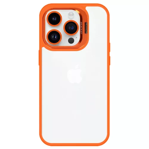 Tel Protect Kitámasztós tok + kamera üveg iPhone 15 narancssárga
