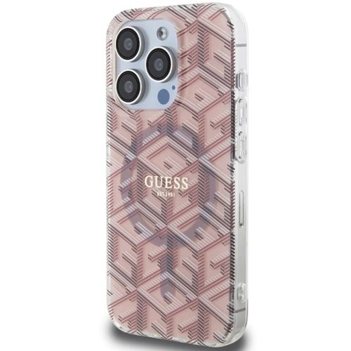 Original Case GUESS IML GCube Magsafe GUHMP15XHGCUSTGP tok iPhone 15 Pro Max pink