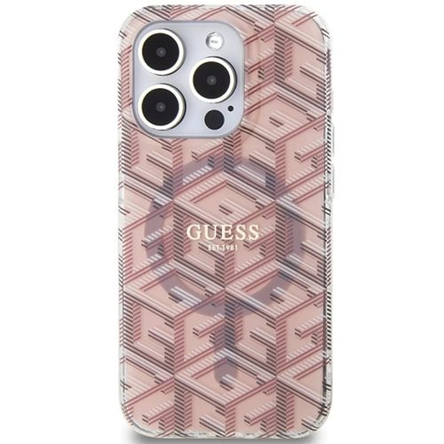 Original Case GUESS IML GCube Magsafe GUHMP15XHGCUSTGP tok iPhone 15 Pro Max pink