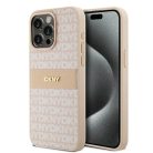 Original Case DKNY hardcase bőr Mono Stripe & Metal Logo DKHCP15XPRTHSLP iPhone 15 Pro Max tok rózsaszín
