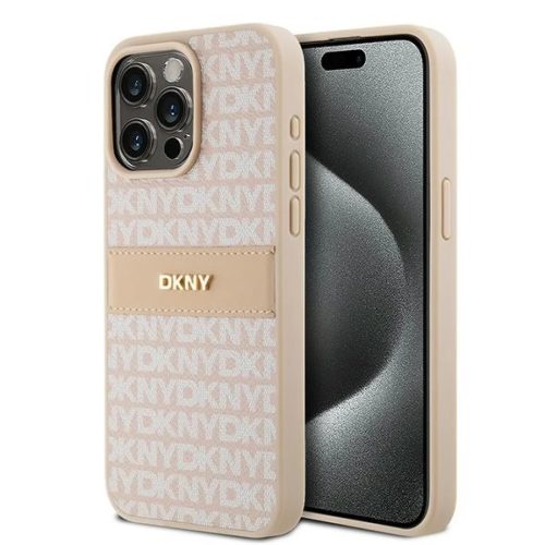 Original Case DKNY hardcase bőr Mono Stripe & Metal Logo DKHCP15XPRTHSLP iPhone 15 Pro Max tok rózsaszín