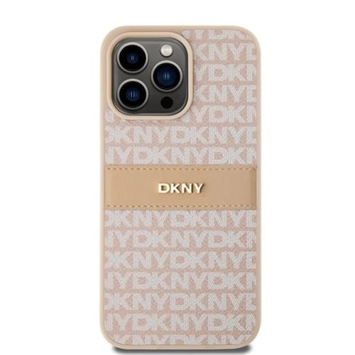 Original Case DKNY hardcase bőr Mono Stripe & Metal Logo DKHCP15XPRTHSLP iPhone 15 Pro Max tok rózsaszín