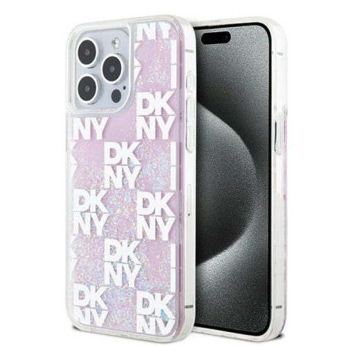 Original Case DKNY keménytok Liquid Glitter Multilogo DKHCP15XLCPEPP iPhone 15 Pro Max rózsaszín tok