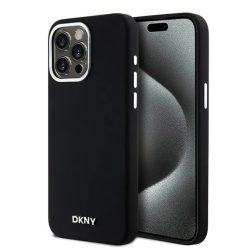   Eredeti DKNY hardcase Liquid Silicone Kis Fém Logo MagSafe DKHMP14XSMCHLK tok iPhone 14 Pro Max fekete