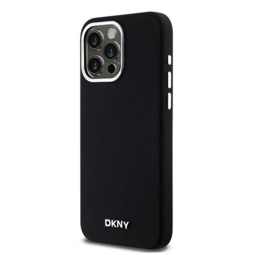 Eredeti DKNY hardcase Liquid Silicone Kis Fém Logo MagSafe DKHMP14XSMCHLK tok iPhone 14 Pro Max fekete