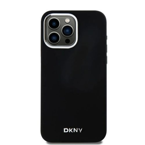 Eredeti DKNY hardcase Liquid Silicone Kis Fém Logo MagSafe DKHMP14XSMCHLK tok iPhone 14 Pro Max fekete