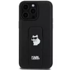 Original Pouch KARL LAGERFELD hardcase Gripstand Saffiano Choupette Pins KLHCP13XGSACHPK for iPhone 13 Pro Max Black tok