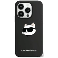   iPhone 15 Pro Max Fekete KARL LAGERFELD hardcase Silicone Choupette Head MagSafe KLHMP15XSCHPPLK Original Pouch tok