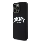 Eredeti DKNY keménytok folyékony szilikon fehér nyomtatott logó MagSafe DKHMP13XSNYACH iPhone 13 Pro Max fekete tok