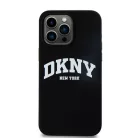 Eredeti DKNY keménytok folyékony szilikon fehér nyomtatott logó MagSafe DKHMP13XSNYACH iPhone 13 Pro Max fekete tok