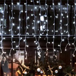   Home DLFJ 200/WH LED-es fényfüggöny, 5 m / 200 db hidegfehér LED, állófényű, fehér vezeték, sorolható, kül- és beltéri kivitel