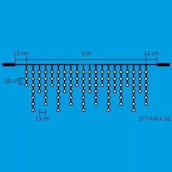   Home DLFJ 200/WW LED-es fényfüggöny, 5 m / 200 db melegfehér LED, állófényű, fehér vezeték, sorolható, kül- és beltéri kivitel