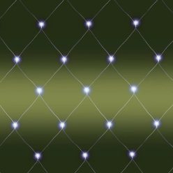   Home KLN 240C/WH LED-es háló, 3x3 m / 240 db hidegfehér LED, zöld vezeték, állófényű, hálózati adapter, kül- és beltéri kivitel