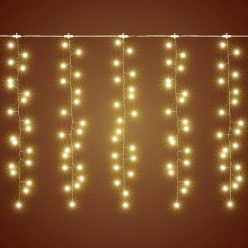   Home MLF 300/WW micro LED-es cluster fényfüggöny, 3x0,5 m / 300 db melegfehér micro LED, 8 fényprogram, távirányító, hálózati adapter, kül- és beltéri kivitel